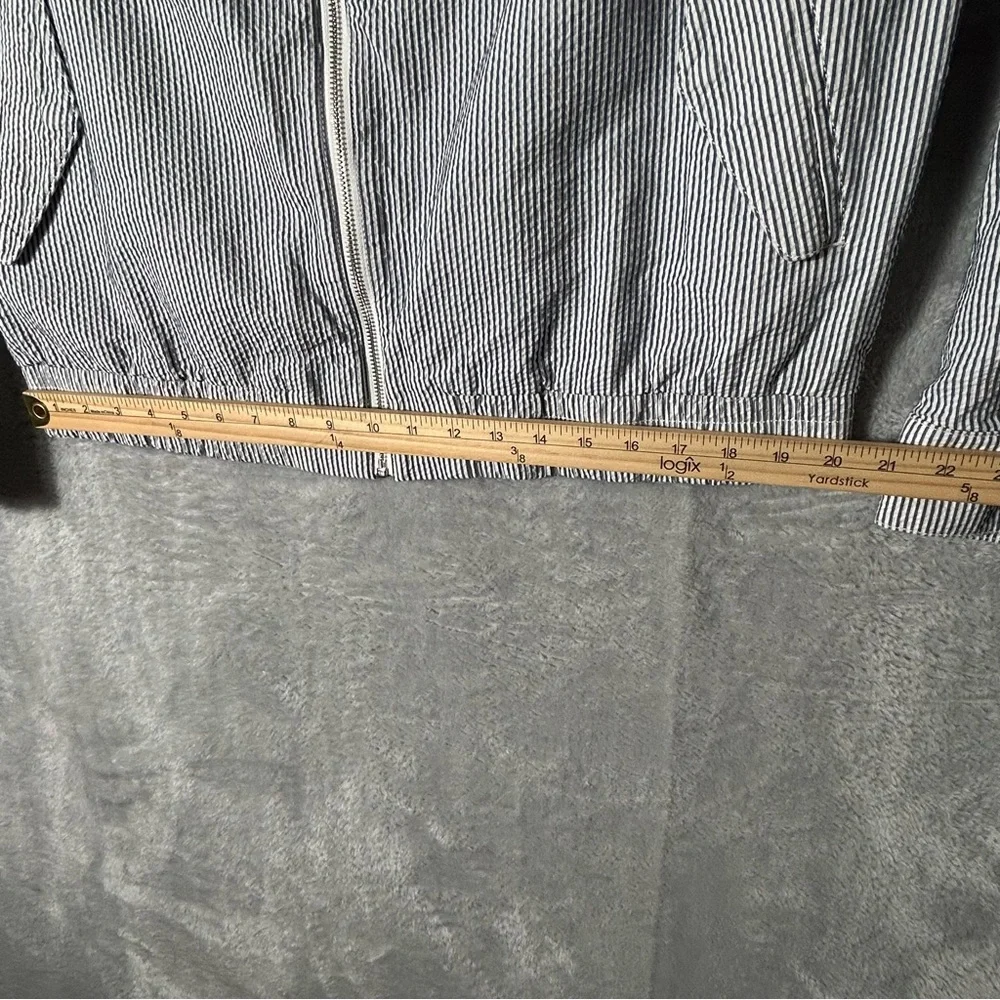 New Lacoste Jacket Mens Size 56 XXL Blue‎ White Seersucker Lined Preppy Striped - Picture 9 of 14